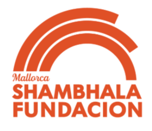 An orange logo with three arcs over text: Mallorca Shambhala Fundacion