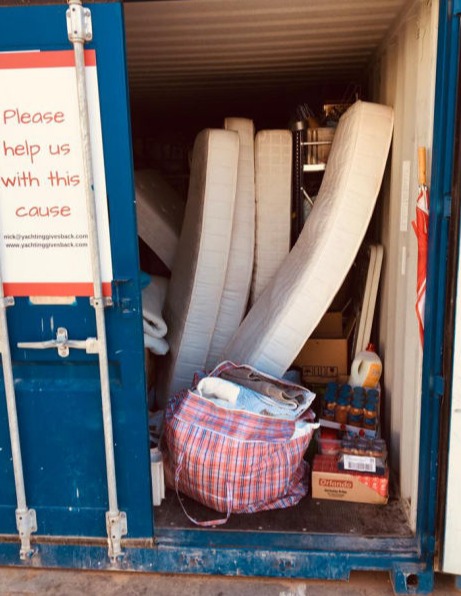 The YGB container filled with mattresses