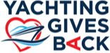 Logo with text "Yachting Gives Back"