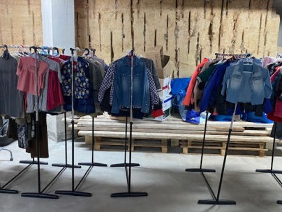 Clothes racks with children's clothing